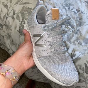 Womens New Balance light gray sneakers